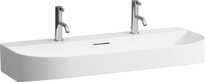 Produktbild Laufen Sonar Waschtisch unterbaufähig, 2 Hahnlöcher, mit Überlauf, 1000x420mm, H810347 (484 mm, 1000 mm)