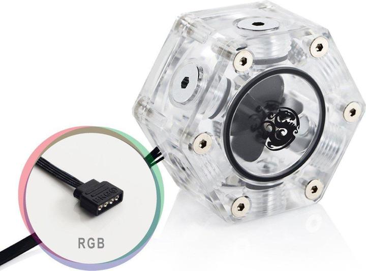 Actual product image Bitspower Hexagonal flow indicator, RGB