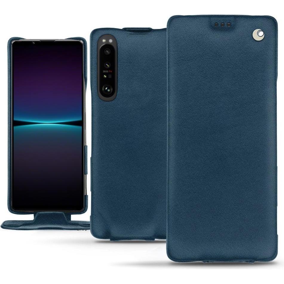 Noreve Lederschutzhülle vertikal (Sony Xperia 1 IV), Smartphone Hülle, Blau