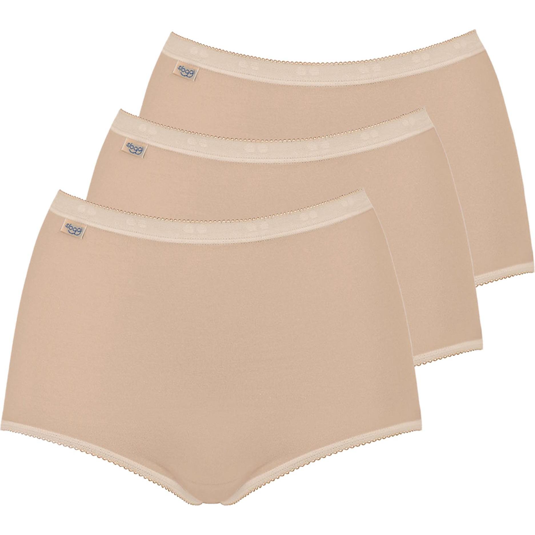 Sloggi, Damen, Unterhosen, Damen Basic+ Maxi Slip Schlüpfer natürlich weich 3 Stück, Beige, (40, 3er Pack)