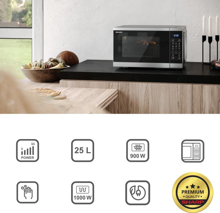 Actual product image Sharp YC-MG252AE-S Microwave & Grill (25 l)