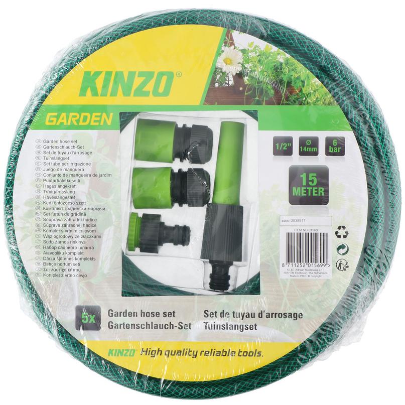 Thumbnail - Kinzo, Gartenschlauch, Hose 5pcs 1/2"D14mm 15m PV (15 m, 14 mm)