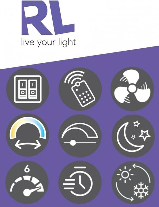 Actual product image RL live your light Ceiling Fan with Integrated Light, Remote Control, Dimmable, Night Light Mode (54 dB)