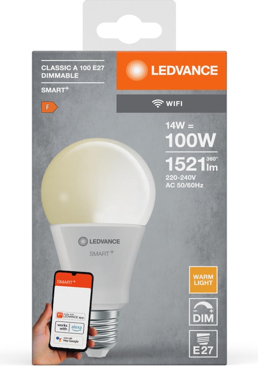 Immagine prodotto Ledvance Smart+ Wifi Classic (E27, 14 W, 1521 lm, 1 x, F)