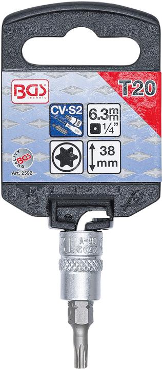 Actual product image BGS Bit Socket 6.3 mm (1/4") Drive T-Star (for Torx) T20 (T20)