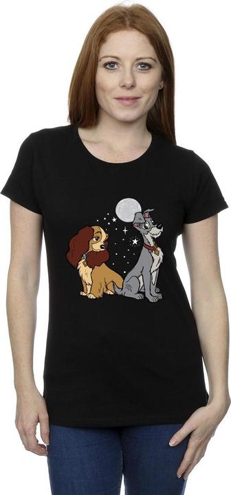 Actual product image Disney Womens/Ladies Lady And The Tramp Moon Cotton T-Shirt (S)