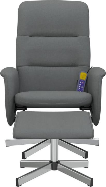 Produktbild vidaXL Massagesessel mit Fusshocker Dunkelgrau Stoff,Farbe