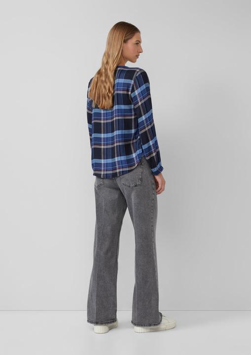 Immagine prodotto s.Oliver Bluse Karo-Bluse mit Faltendetail und elastischen Ärmelbündchen (36)