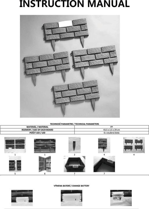 Actual product image HTI-Living Beeteinfassung Nessa Solar Steinmauer 4-teilig Terracotta (174 cm)