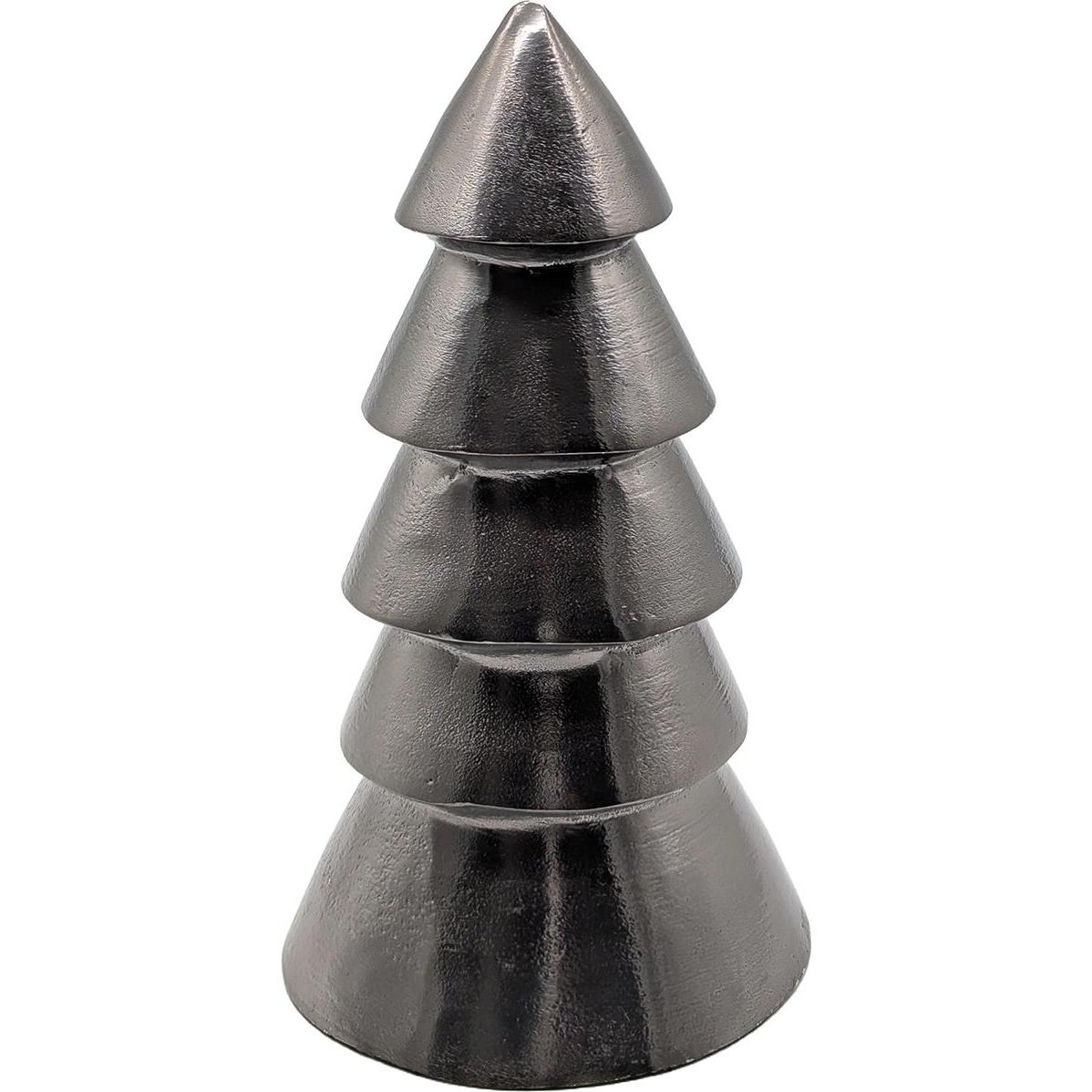 Lambert Schneider, Decorazione natalizia, Silva Tannenbaum Weihnachtsdeko Aluminium, nickel schwarz H 25 cm, 14 x 14 cm