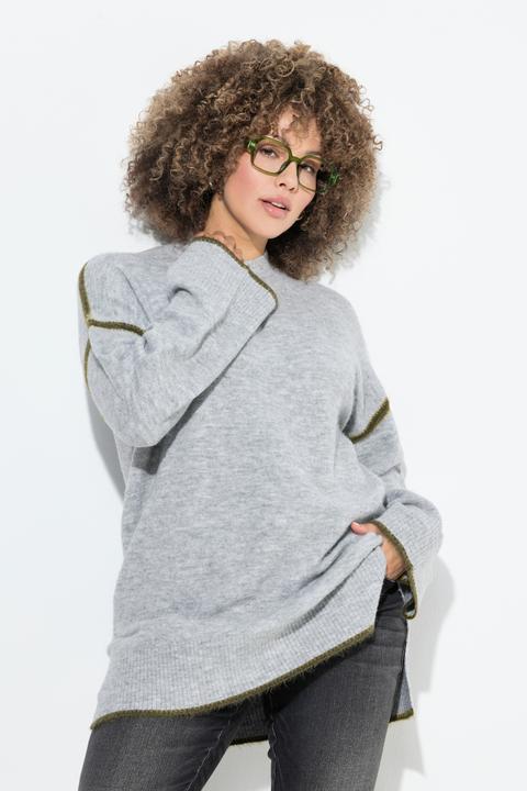 Produktbild Ulla Popken Pullover, Ziernähte, Stehkragen, Langarm (46, 48)