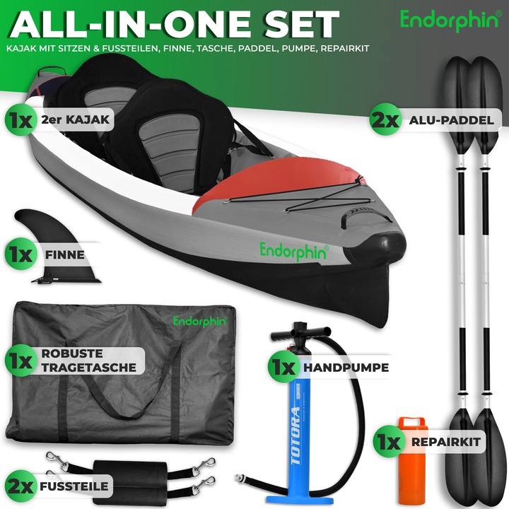 Actual product image Aufblasbares Drop Stitch Kajak für 2 Personen als Komplettset (2 pers.)