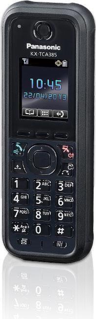 Actual product image Panasonic KX-TCA385CE Tough DECT handset incl. charging cradle IP65 dust and splash-proof. Color display Vi...