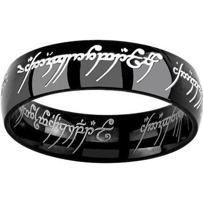 Silvego, Ring, Black Steel Power Ring from The Lord of the Rings movie RRC5623 - Circuit: 58 mm, (58)