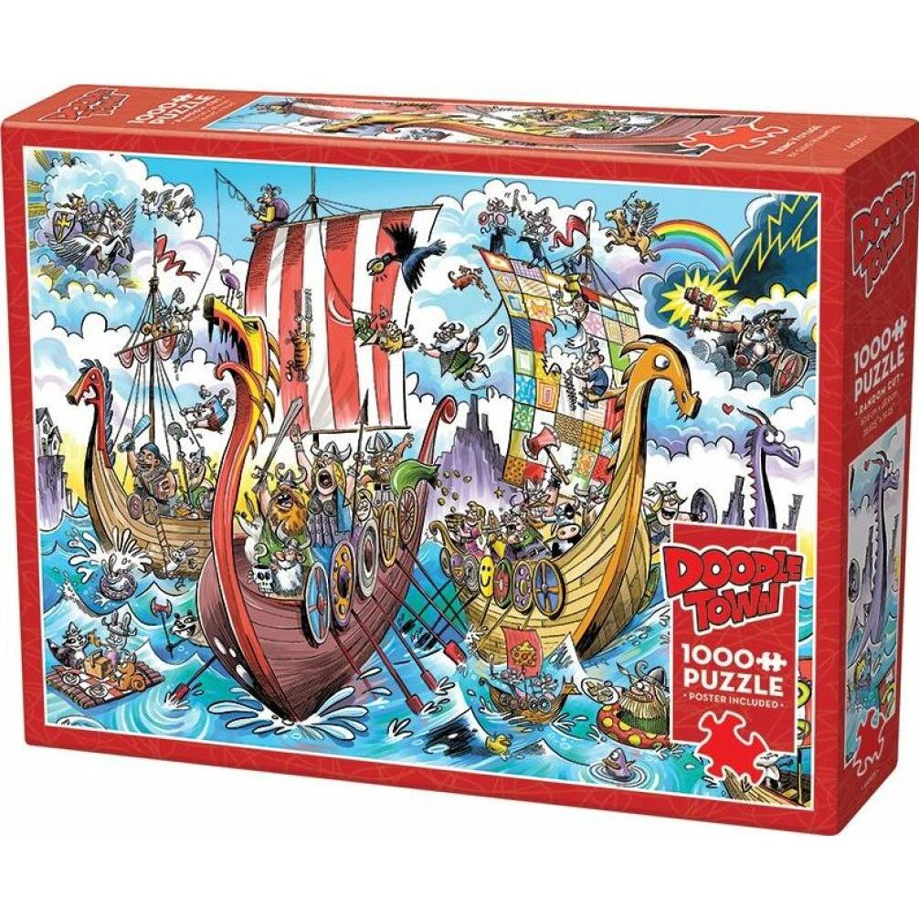 Cobble Hill Puzzle 1000 pieces DoodleTown: Viking Voyage (1000 Teile)