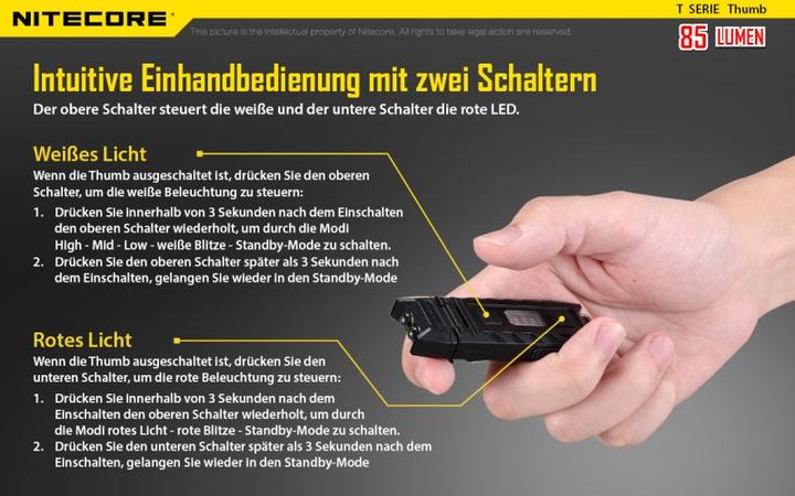 Produktbild Nitecore Thumb (7.40 cm, 85 lm)