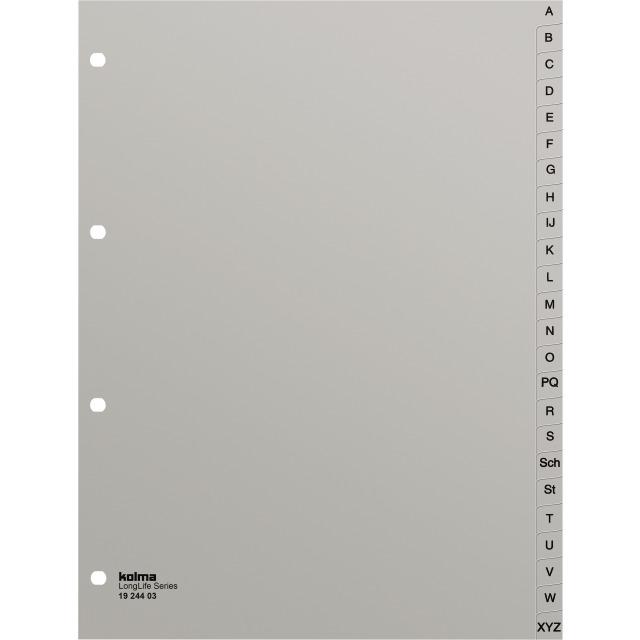 Actual product image Kolma Register A4 superstrong A-Z 24-piece grey