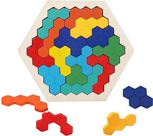 Actual product image Activity Board Hexagonal wooden puzzle box toy, puzzle from 4, creative learning toy, promotes spatial awareness