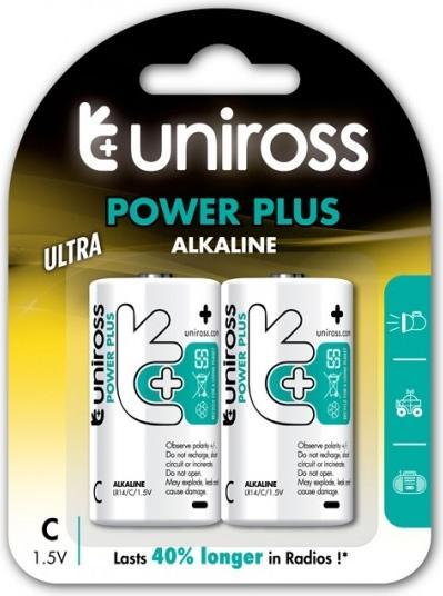 Uniross Power Plus Alkaline C/LR14 1.5V - PK2 (2 pcs., R14)