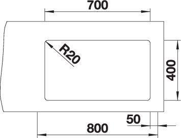Actual product image Blanco Etagon 700-U (Undermount sink, 46 cm, 73 cm)