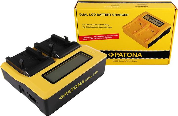 Productafbeelding Patona Dubbele LCD USB-oplader voor Nikon ENEL1 EN-EL1 (Batterijlader voor camera)