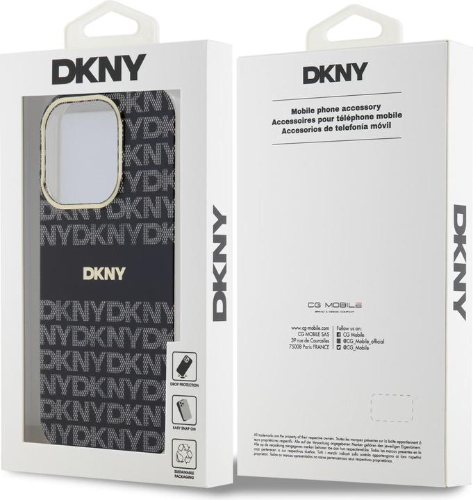 Produktbild DKNY PC/TPU Repeat Pattern Tonal Stripe Magsafe Case for iPhone 15 Pro Black (Apple iPhone 15 Pro)