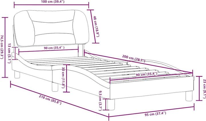 Image du produit vidaXL Bettgestell (90 x 200 cm)