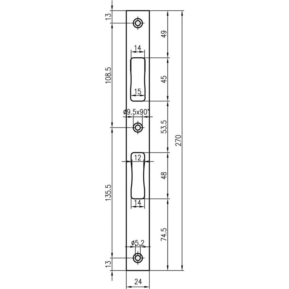 MSL, Türgriff + Fenstergriff, Flachschliessbleche B-19421 (Schliessblech)