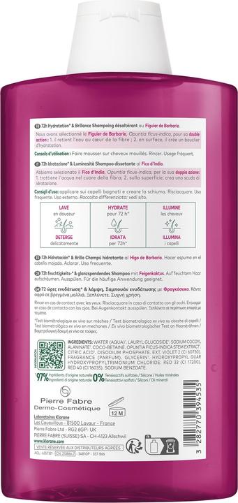 Actual product image Klorane Prickly pear shampoo (Liquid shampoo, 400 ml)