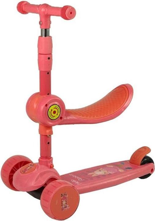 Actual product image Lean Toys Balance scooter. 3 wheels, lightweight sound saddle