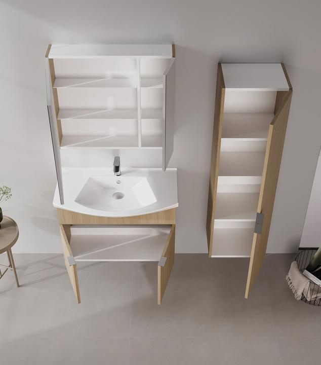 Produktbild Homitis Purus 80 Bathroom Cabinet With Sink & Mirror Set (2 Pieces)
