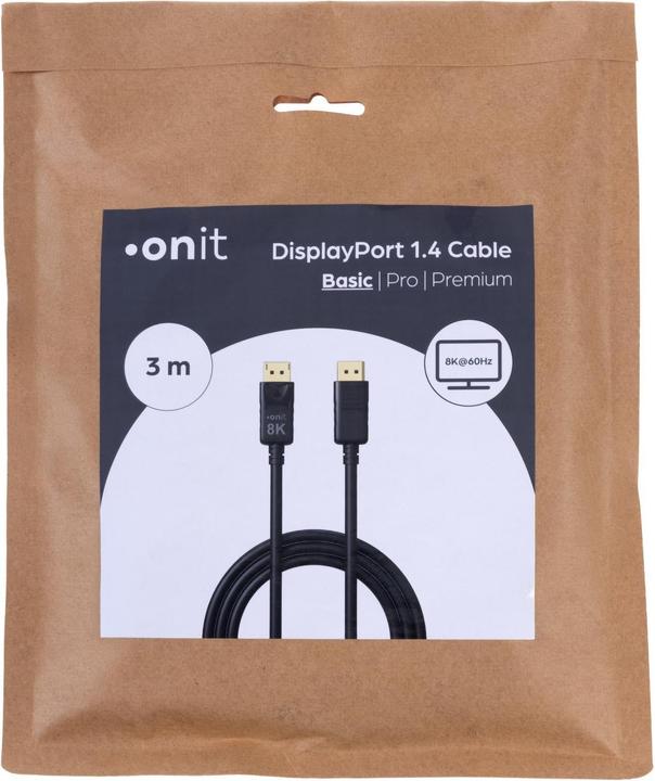 Image du produit Onit Kabel Basic DisplayPort - DisplayPort, 8K/60Hz, 3 m (3 m)