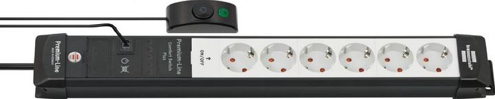 Brennenstuhl Premium-Line 6-way bw/light grey *EN* 3m H05VV-F3G1.5 with foot switch (6x, 3 m)