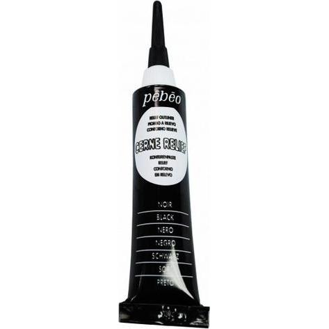 Pebeo, Künstlerfarbe + Bastelfarbe, Cerne Relief (Schwarz, 20 ml)