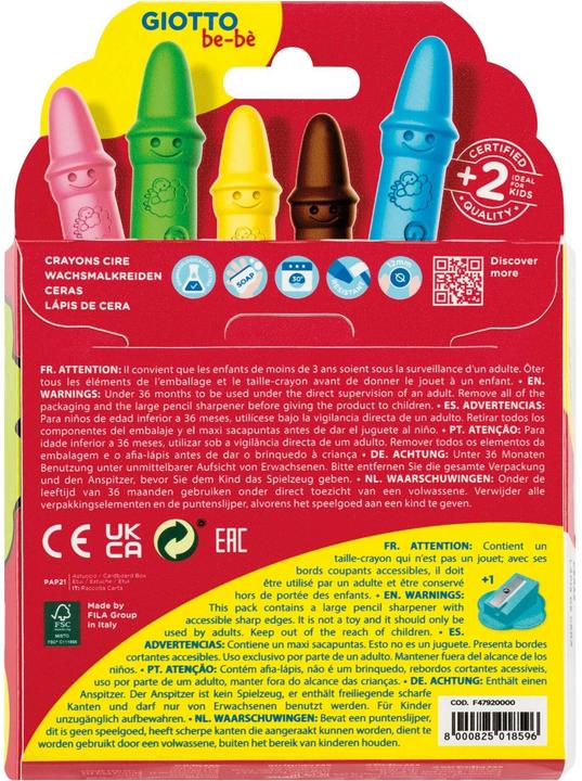 Produktbild Giotto Wachsmalstifte be-bé Nicht brechbar (10x)