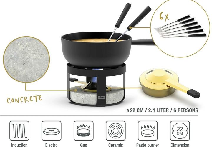 Actual product image Stöckli Käsefonduegarnitur Pilatus Stone Classic ø 22 cm (Cheese fondue)
