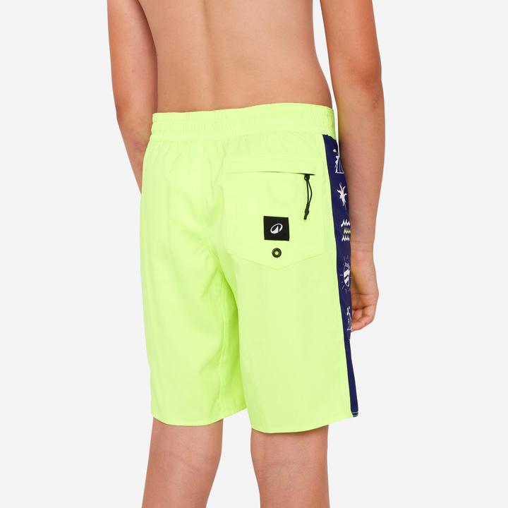 Produktbild Olaian Boardshorts Surfen Jungen 900 Band gelb (140)