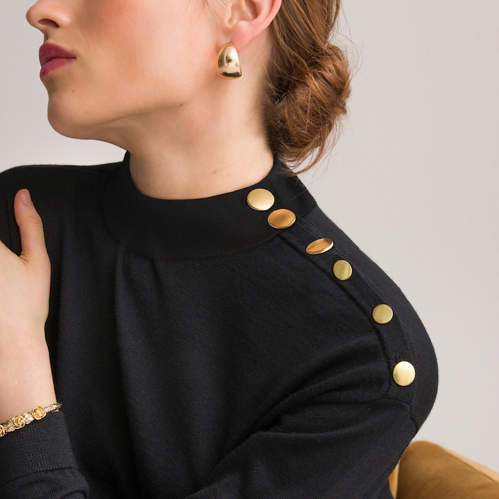 Actual product image Anne Weyburn Fine knit jumper with stand-up collar (W32/L34)