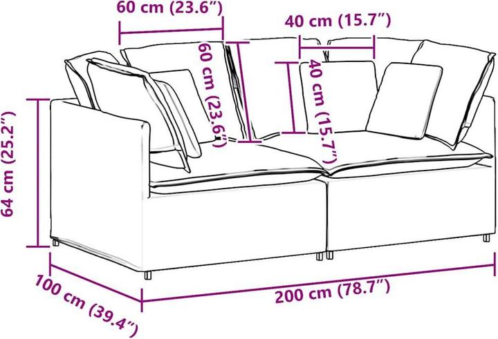Produktbild vidaXL Modulares Sofa