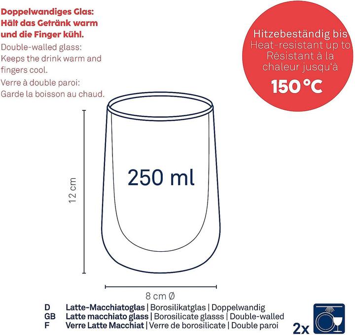 Actual product image Kela Latte-Macchiato glass Fontana (250 ml, 2x)