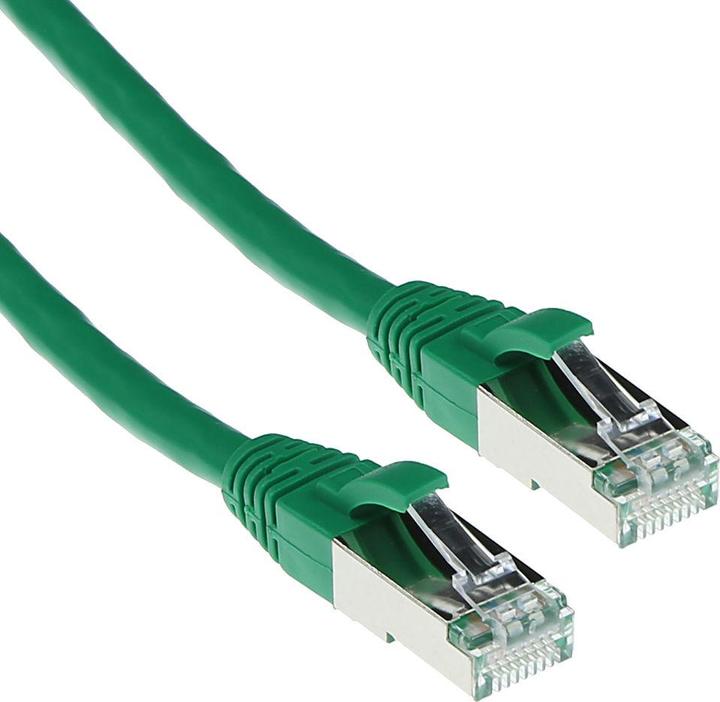 Produktbild ACT Green 15 meter SFTP CAT6A patch cable snagless with RJ45 connectors. Cat6a s/ftp snagless gn 15.00m (S/FTP, CAT6a, 15 m)