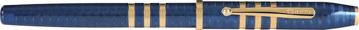 Actual product image Cross Century II Blue Lacquer Fountain Pen with Finely Engraved Pattern 175th Anniversary 23 Carat Gold Pl (Blue, 1x)