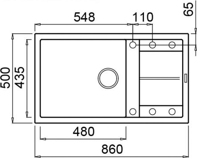 Produktbild Elleci Unico 410 Rechteckige Spüle für die Arbeitsplattenmontage Granitek (50 cm, 86 cm)