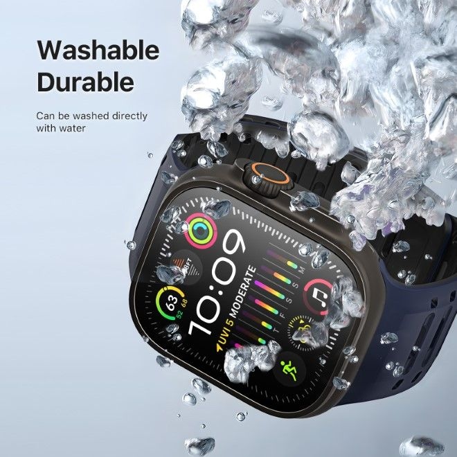 Actual product image Dux Ducis CS Armband (49 mm, 45 mm, 46 mm, 44 mm, 42 mm, Silicone, Apple Watch Series 5, Apple Watch Series 4, Apple Watch Series 3, Apple Watch Ultra 2, Apple Watch Series 8, Apple Watch Series 6, Apple Watch SE (2022/2023), Apple Watch Series 7, Apple Watch Series 9, Apple Watch Ultra, Apple Watch Series 10)