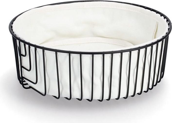 Produktbild Zeller Present Brotkorb m. Beutel, Metall/Baumwolle, schwarz