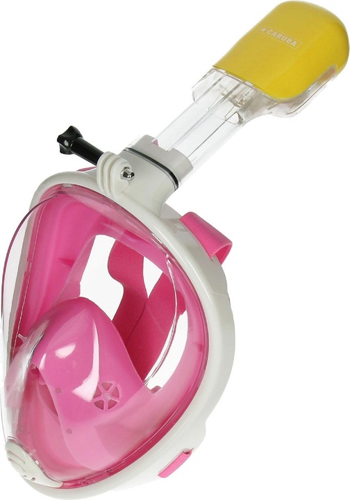 Produktbild Caruba Full Face Snorkel Mask Dual Air Afneembaar + Action Cam Mount (Roze S / M)
