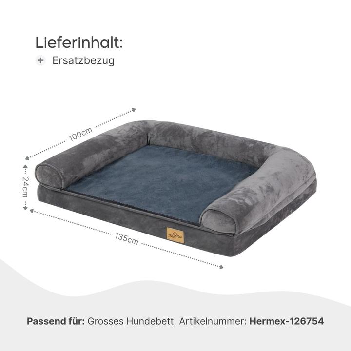 Actual product image Hermex Ersatzbezug für Hundebett 126754 Ersatzüberzug Wechselbezug Stoffbezug (Dog)