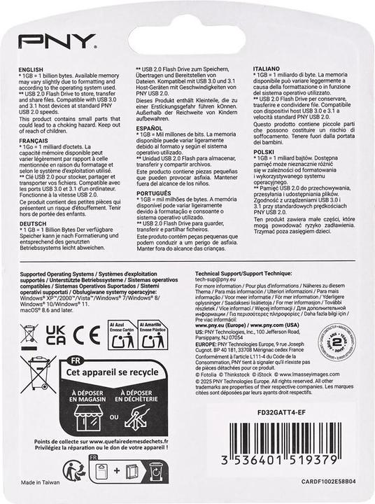 Image du produit PNY Attaché 4 (32 Go, USB-A)