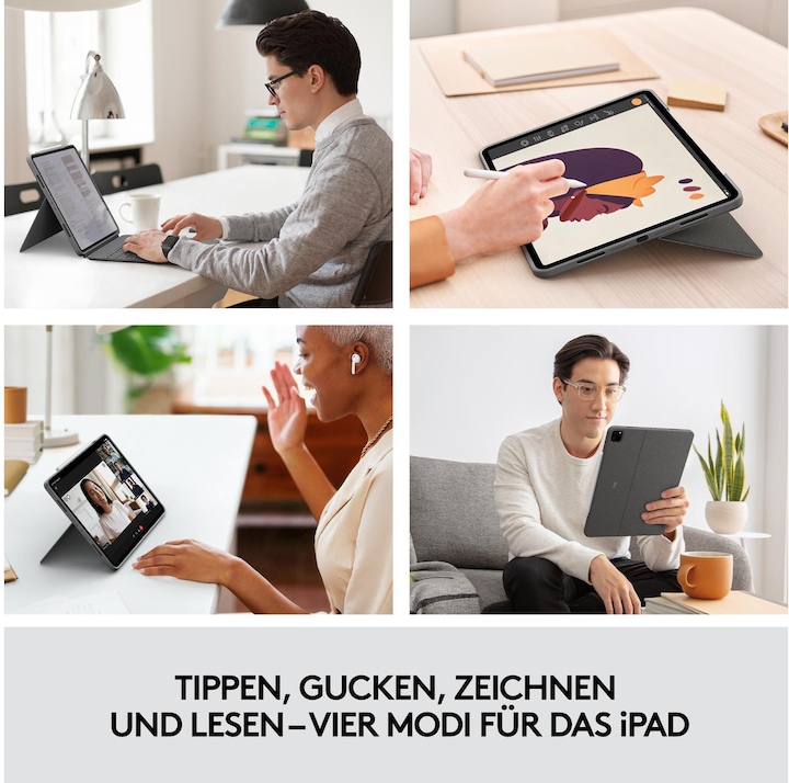 Image du produit Logitech Combo Touch (CH, iPad Pro 12.9 2022 (6e génération), iPad Pro 12.9 2021 (5ème génération))