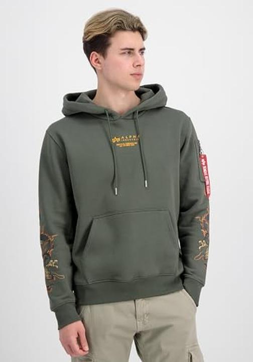 Produktbild Alpha Industries Dragon EMB Hoody mit Brustlogo und Ärmelflagge (S)
